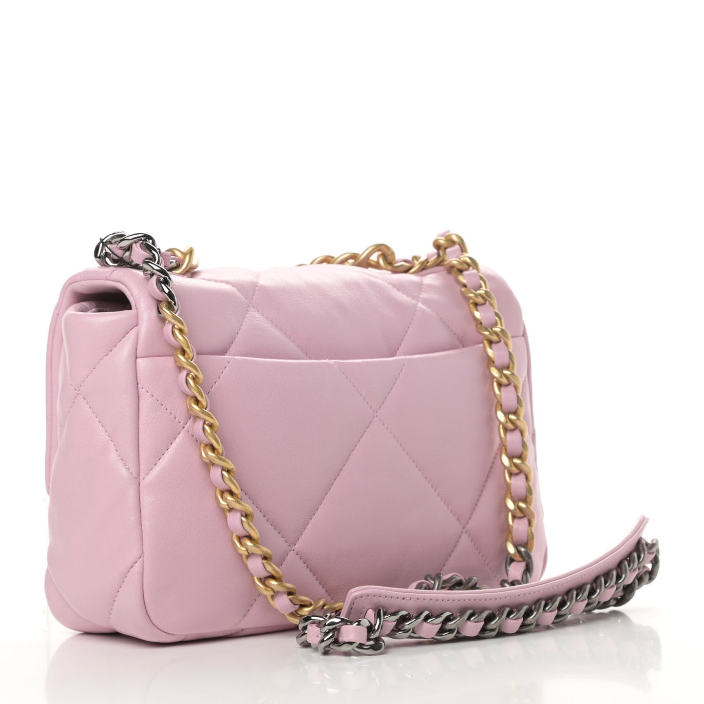 Lambskin Quilted Medium Chanel 19 Flap Light Pink