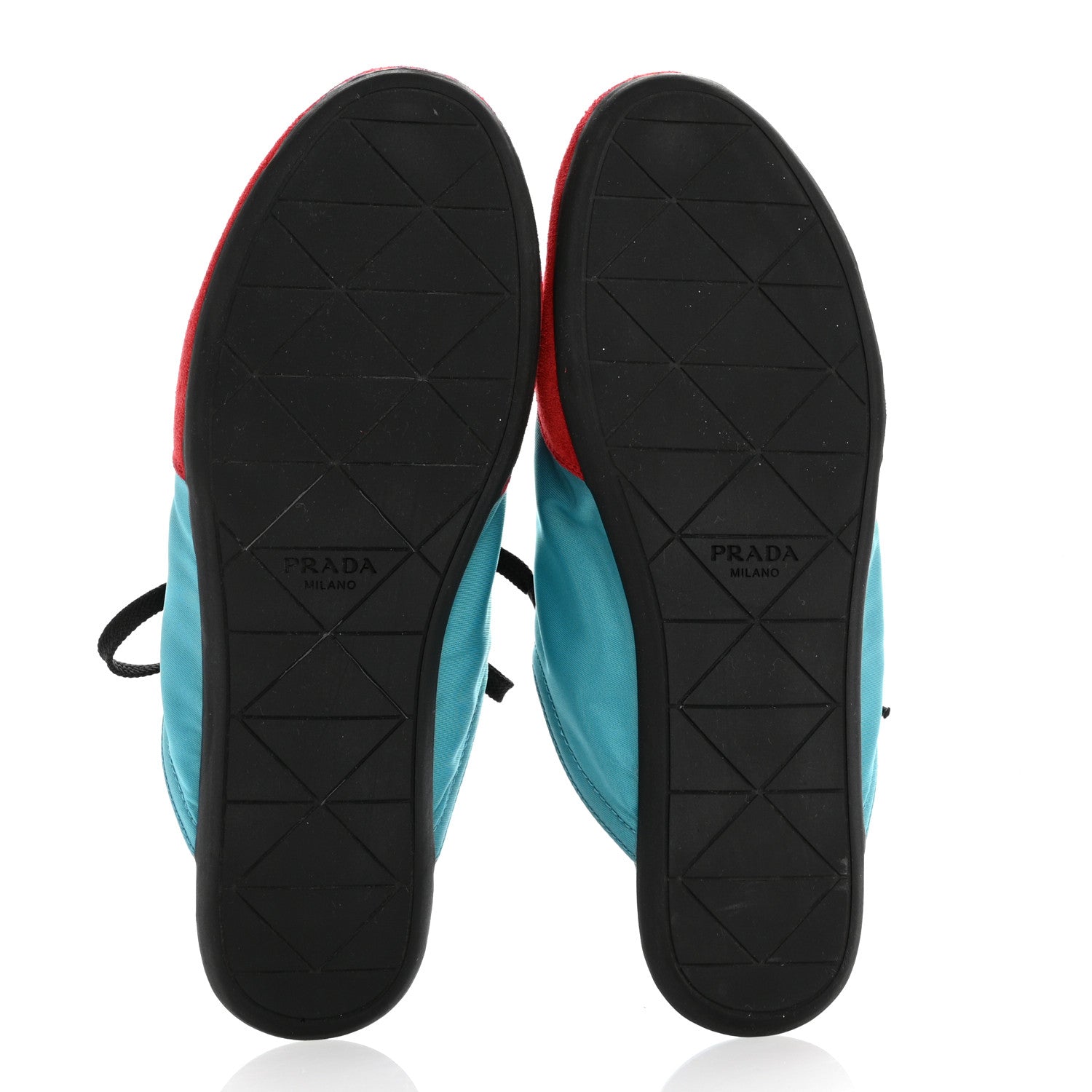 Prada Re-Nylon Suede Mules Sneakers 37 Turchese Rosso 7 of 10