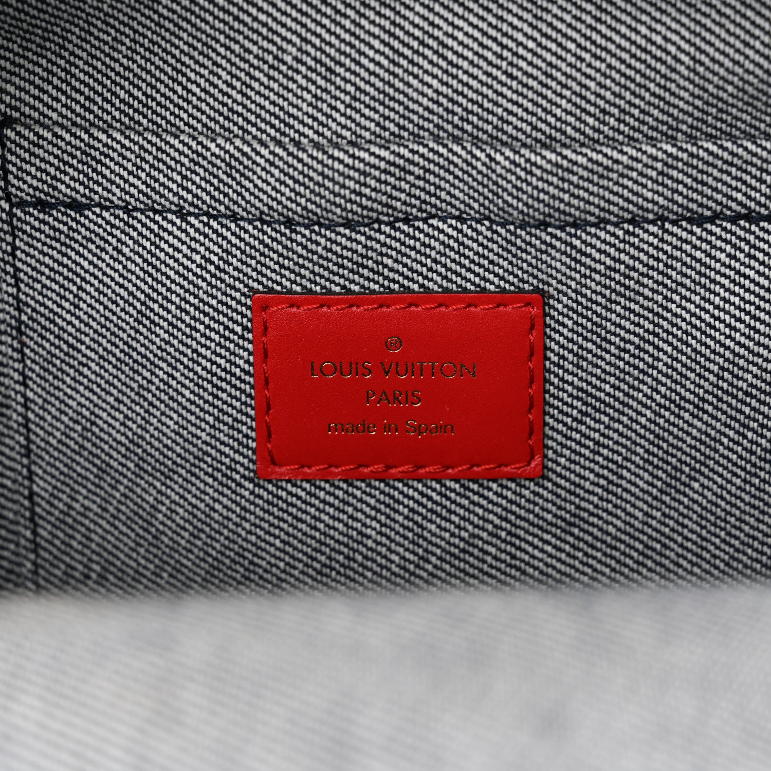 Louis Vuitton Denim Damier Monogram Patchwork Palm Springs Backpack Mini Blue Rouge 6 of 9