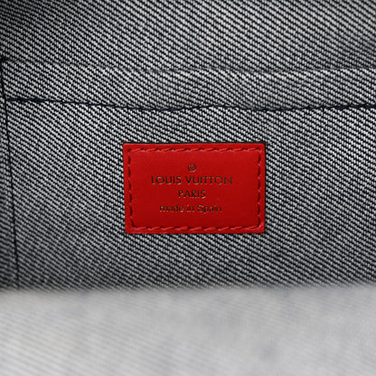 Louis Vuitton Denim Damier Monogram Patchwork Palm Springs Backpack Mini Blue Rouge 6 of 9