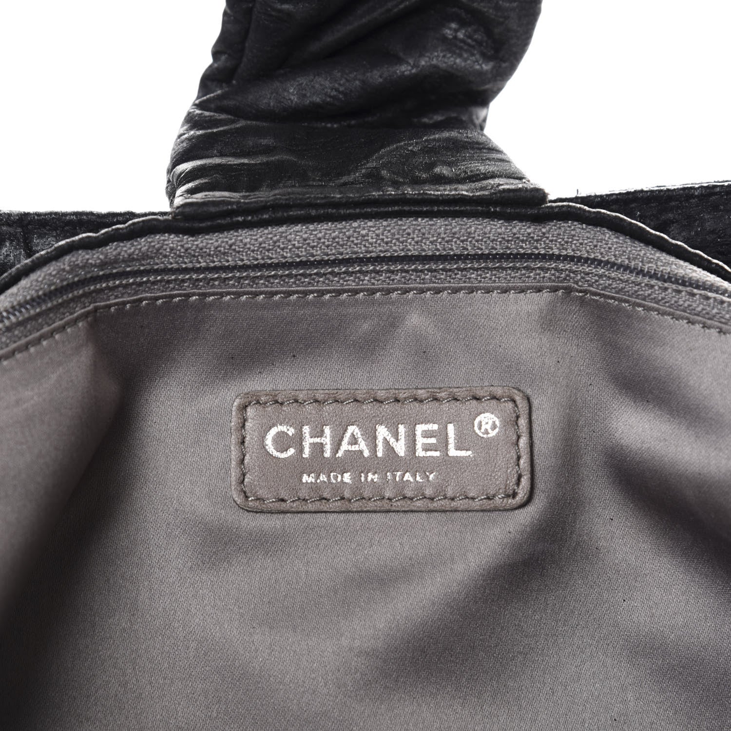 Chanel Crinkled Coated Canvas Le Marais Large Tote Black 12 of 14