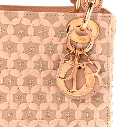 Christian Dior Suede Beaded Ribbon Mini Lady Dior Beige 7 of 9