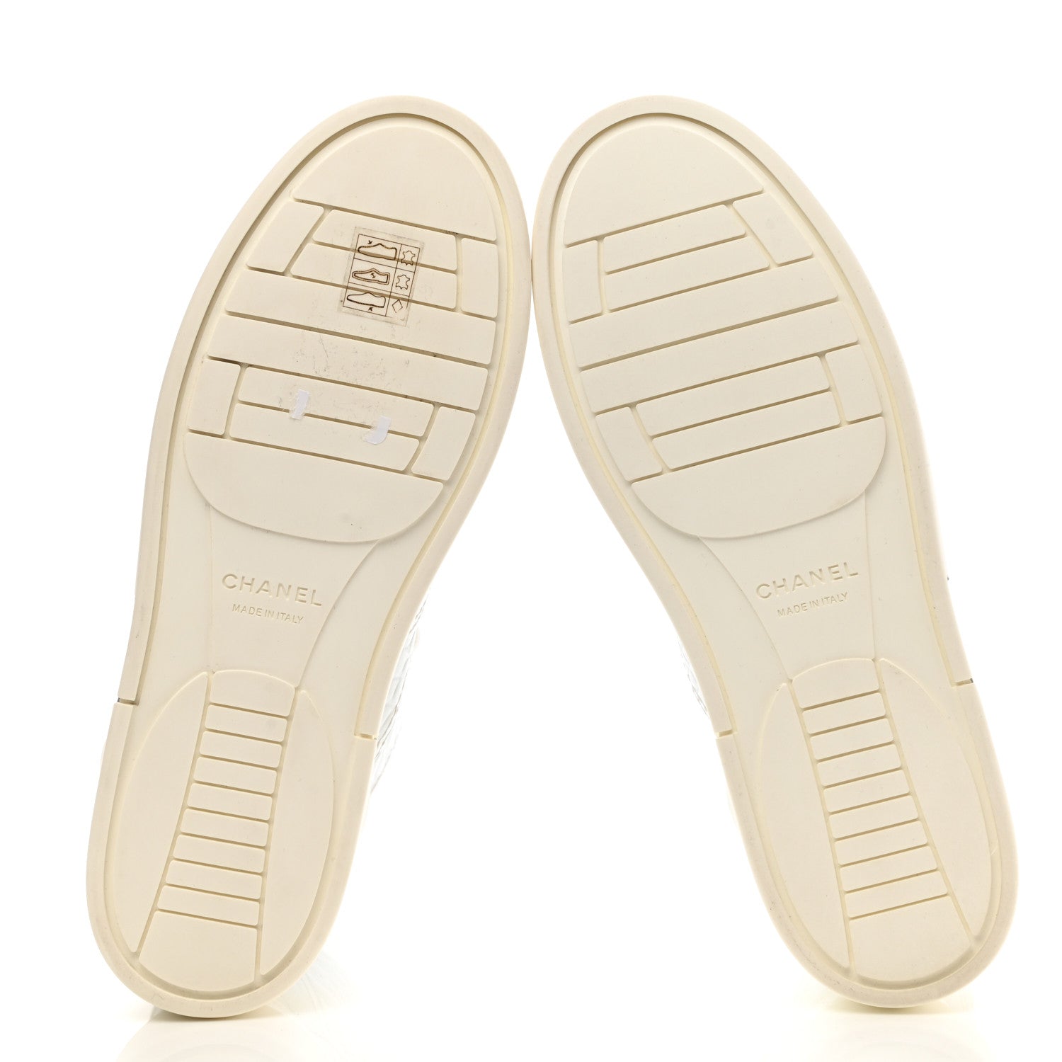 Chanel Calfskin Crocodile Embossed Cocodile High Top Sneakers 40 White 5 of 10