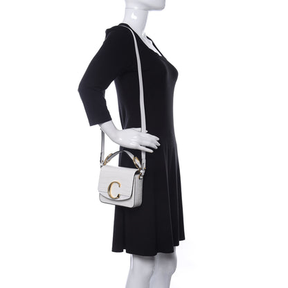 Chloe Calfskin Crocodile Embossed Mini C Double Carry Brilliant White 3 of 10