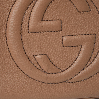 Gucci Pebbled Calfskin Small Soho Disco Bag Camelia 9 of 10
