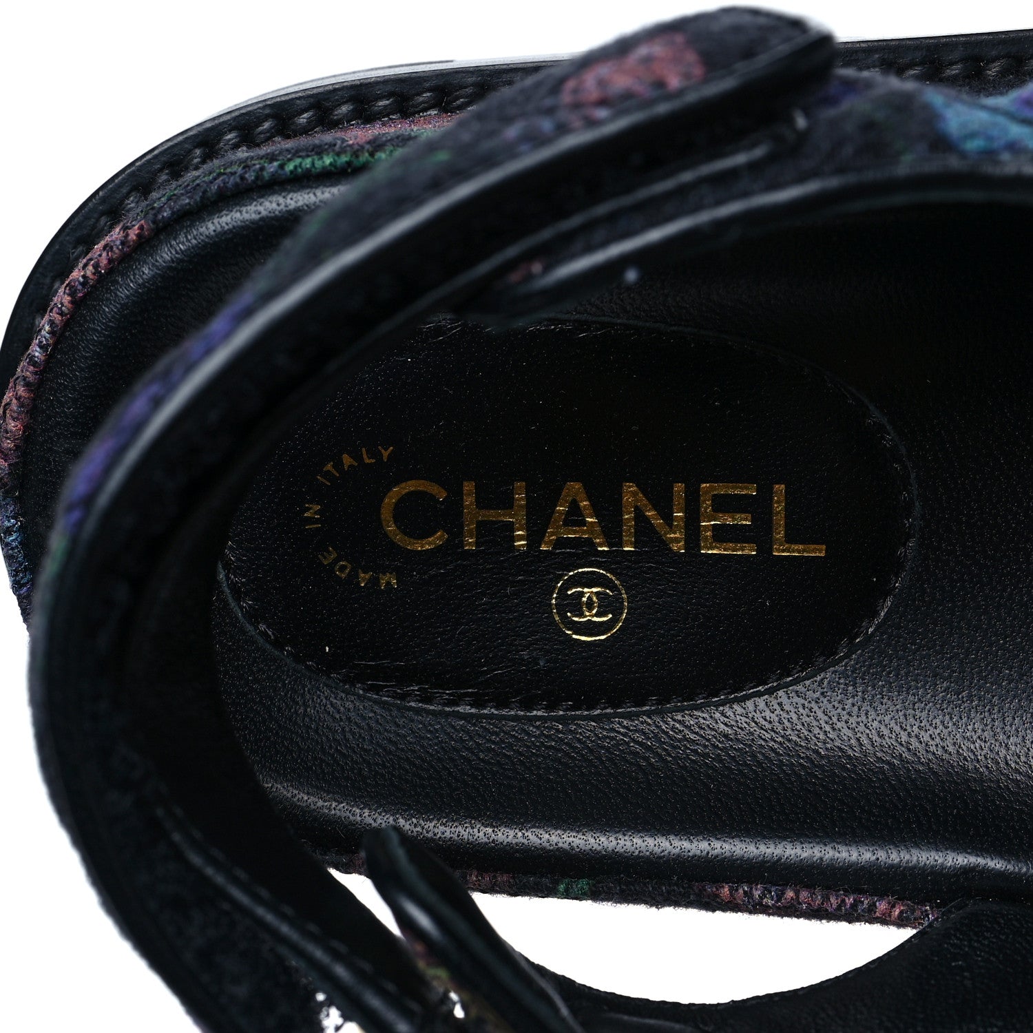 Chanel Denim Quilted Dad Sandals 36.5 Black Multicolor 7 of 9