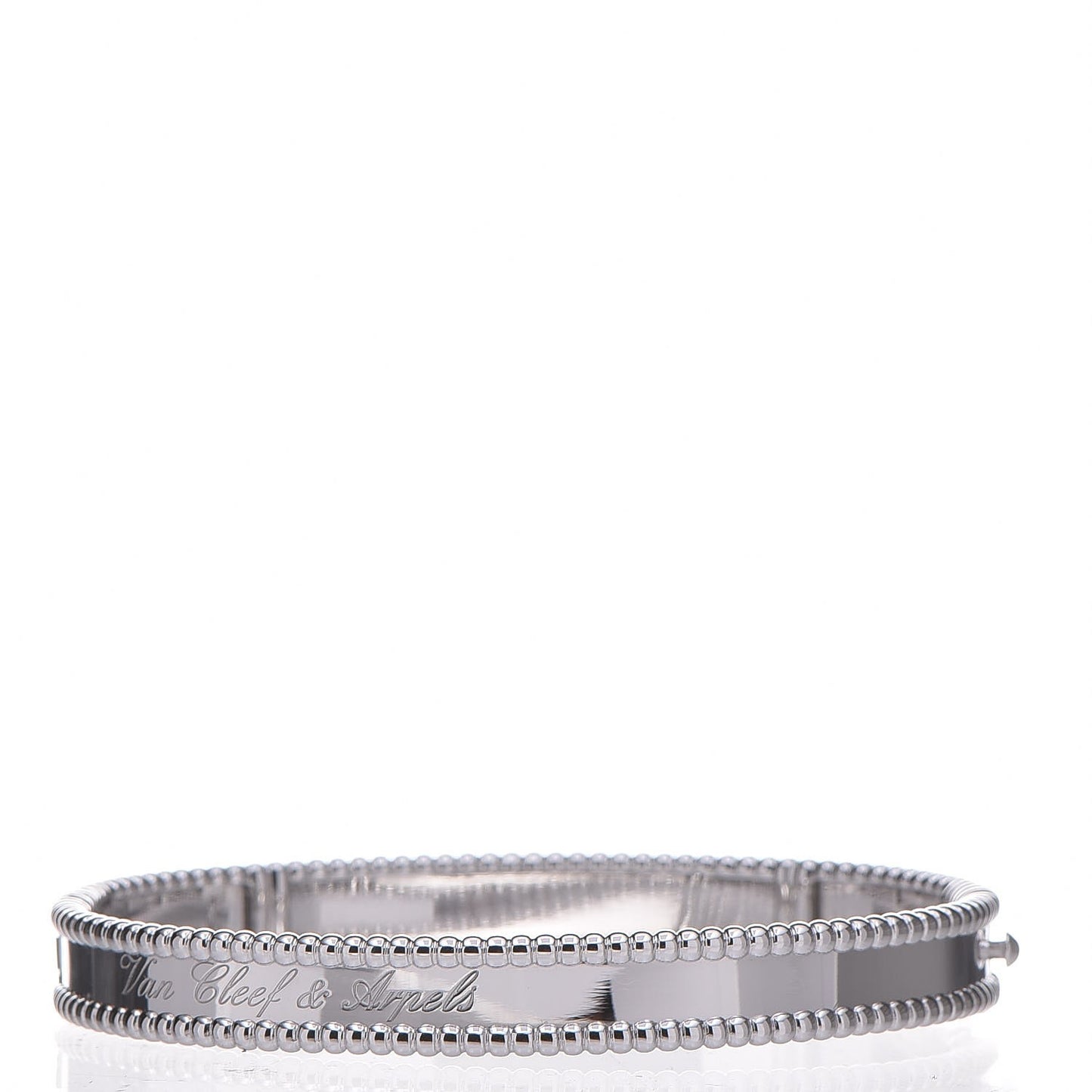 18K White Gold Perlee Signature Bangle Bracelet M