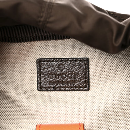 Gucci GG Supreme Monogram Medium Ophidia Double Buckle Backpack Beige Ebony Neon Orange 6 of 9