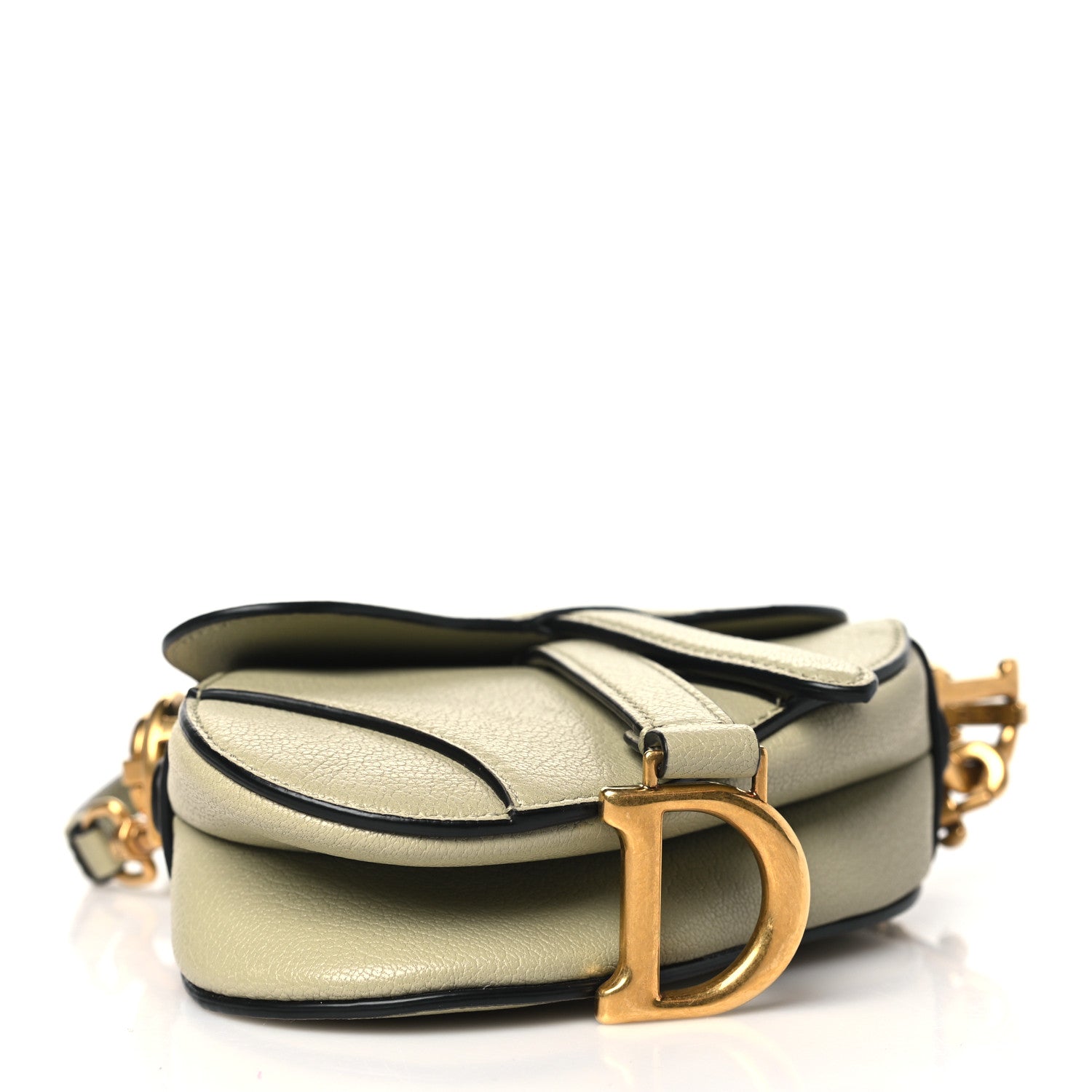 Christian Dior Goatskin Micro Saddle Bag With Strap Sage Green 4 of 9