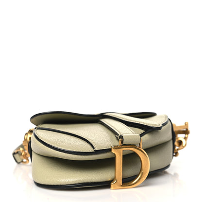 Christian Dior Goatskin Micro Saddle Bag With Strap Sage Green 4 of 9