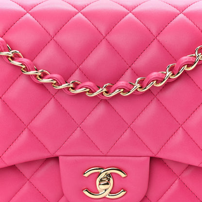 Chanel Lambskin Quilted Jumbo Double Flap Fuchsia 8 of 10