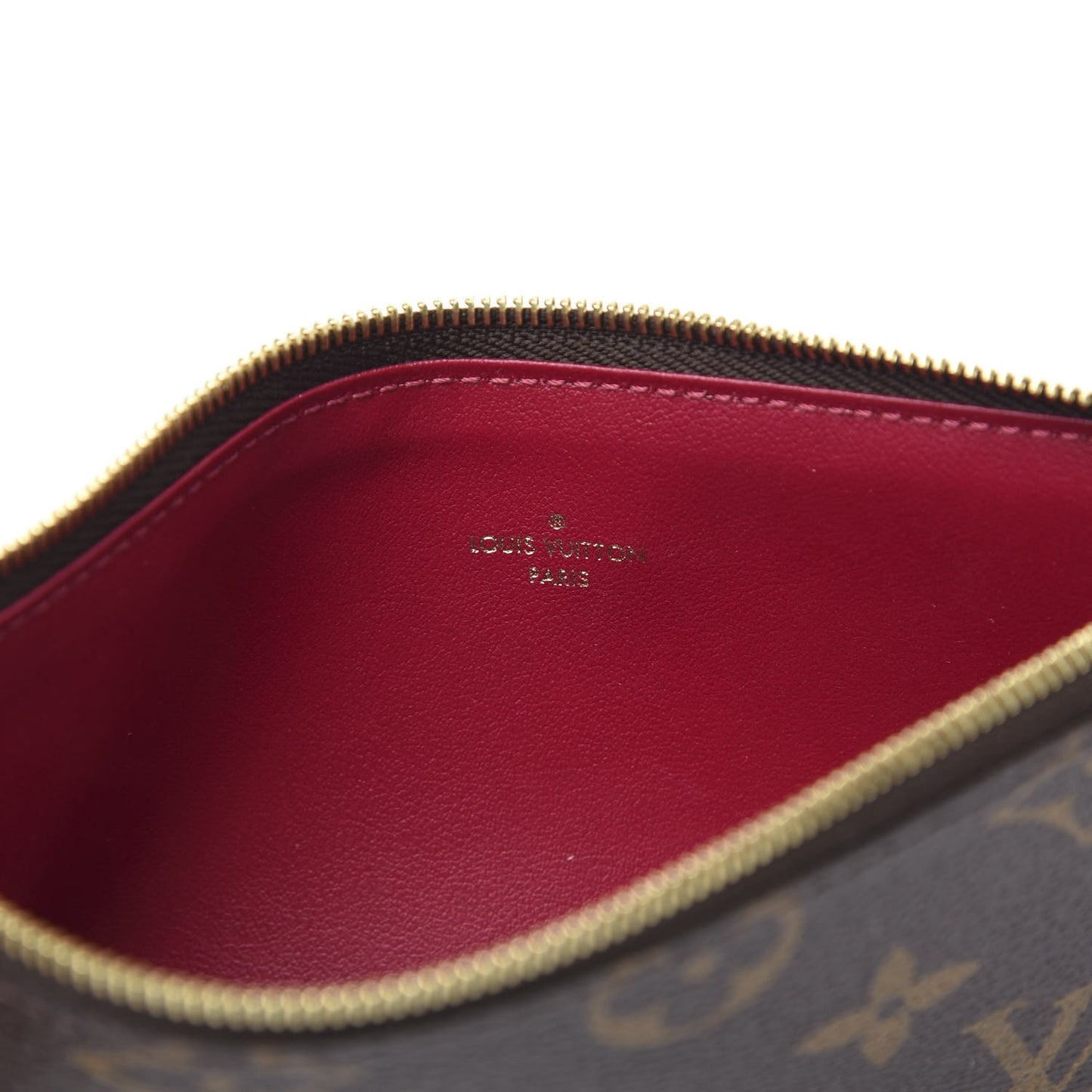 Monogram Felicie Chain Wallet Zippered Insert Fuchsia