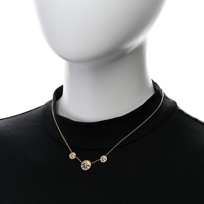 Christian Dior 18K Yellow Gold Diamond Mother of Pearl Rose Des Vents 3-Station Necklace 2 of 7