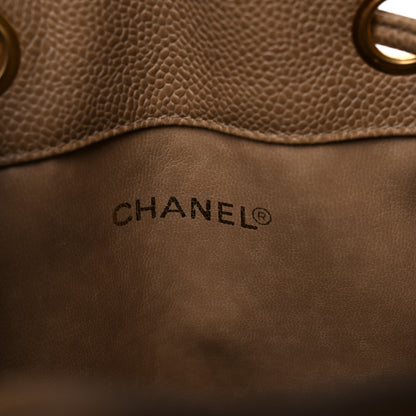 Chanel Caviar Drawstring Shoulder Bag Beige 7 of 14