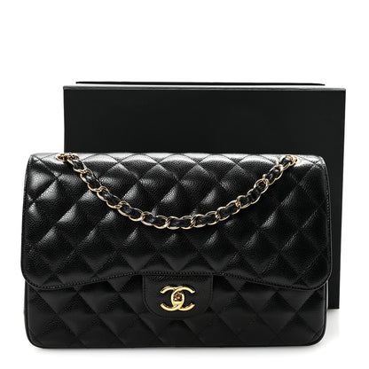Chanel Caviar Quilted Jumbo Double Flap Black 11 of 11