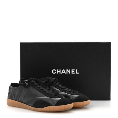 Chanel Calfskin Suede Sneakers 37.5 Black 10 of 10