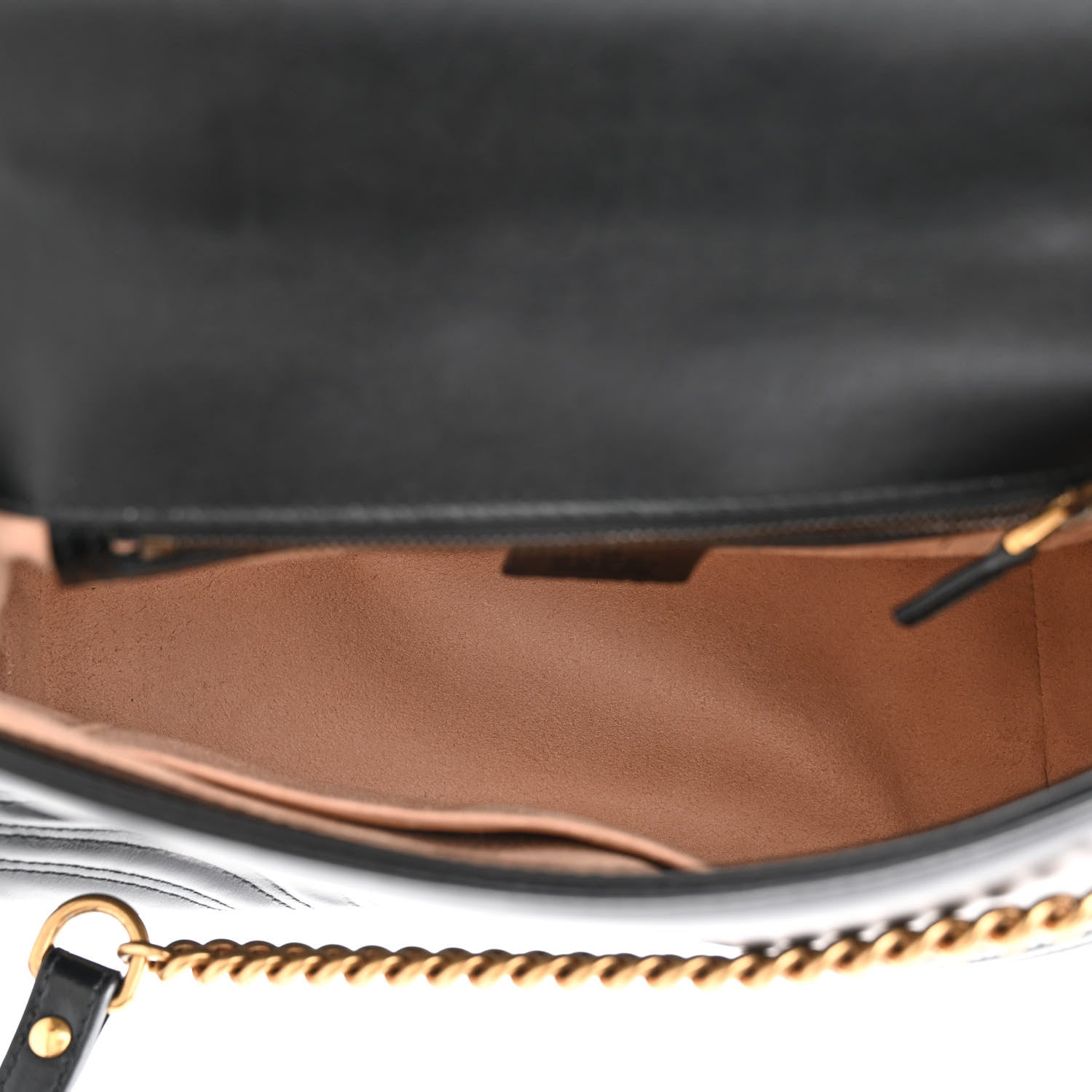 Gucci Calfskin Matelasse Small GG Marmont Top Handle Shoulder Bag Black 5 of 10