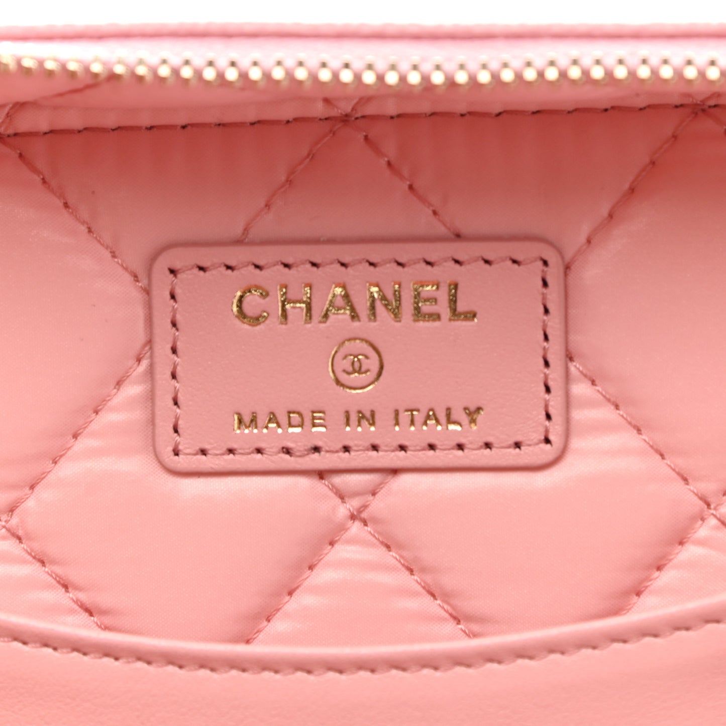 Caviar Quilted Large Vanity Pouch Pink