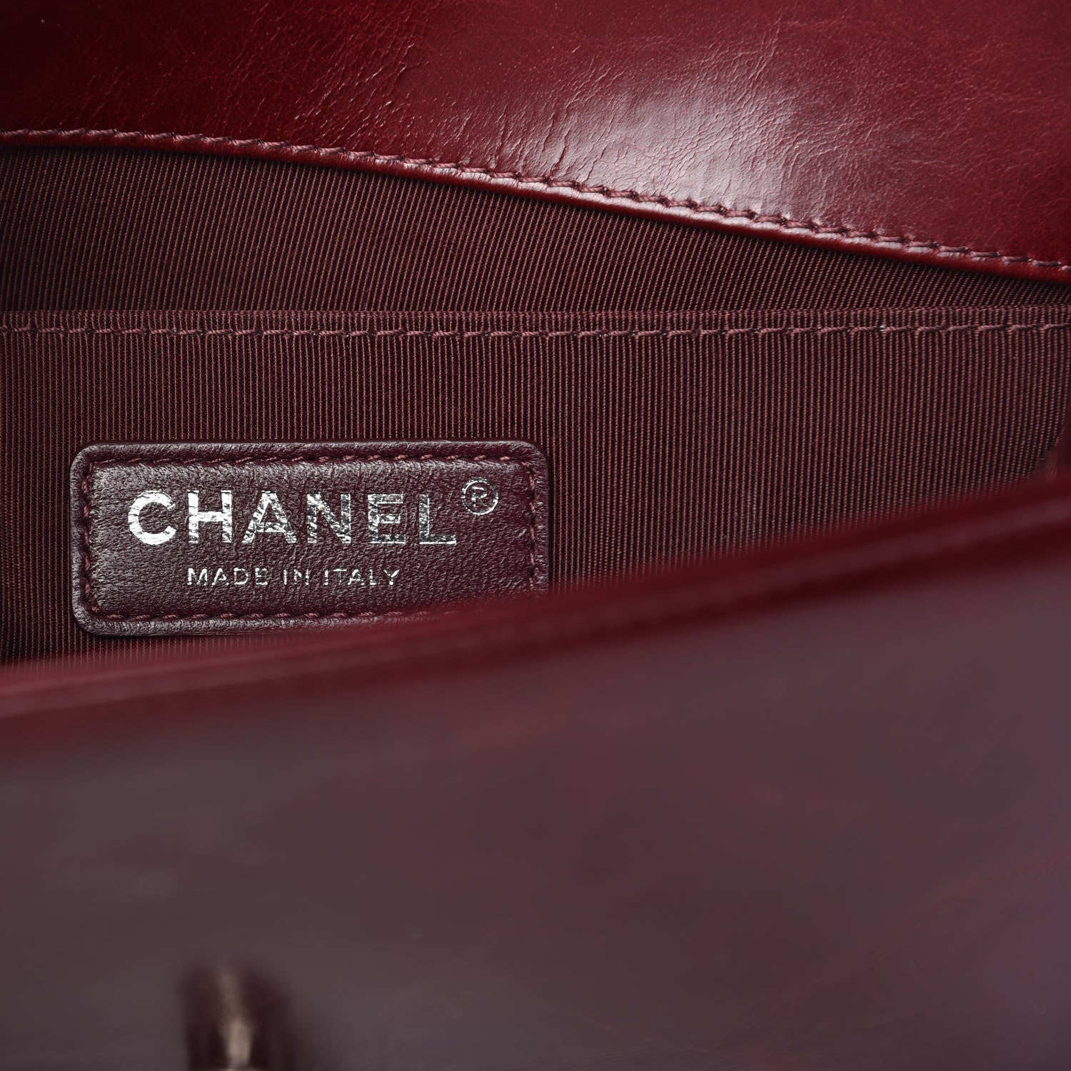 Chanel Glazed Calfskin Quilted Small Boy Chained Flap Burgundy 6 of 10