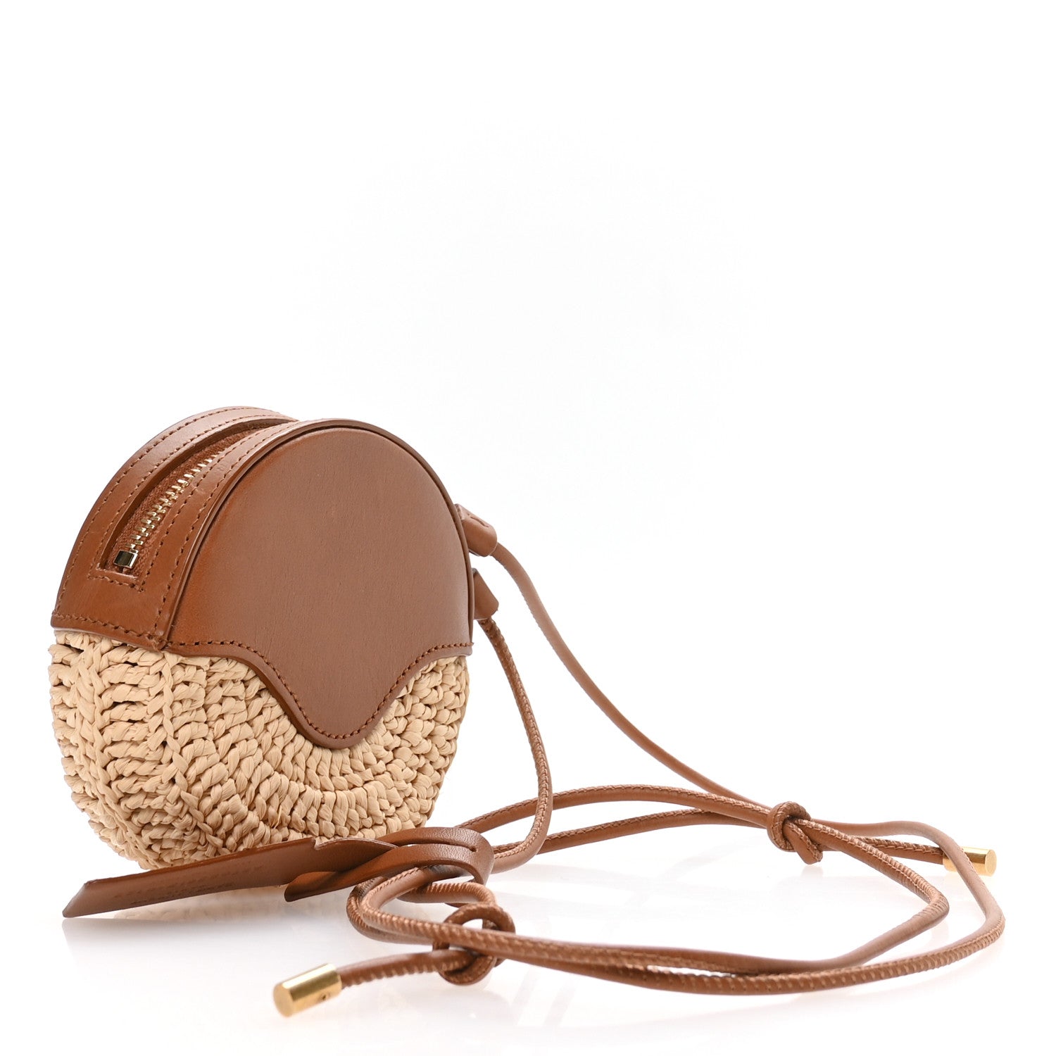 Saint Laurent Raffia Round Camera Bag Beige Naturel 2 of 9