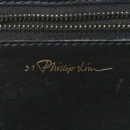 3.1 Phillip Lim Cracked Lambskin Large Pashli Satchel Black White 6 of 9