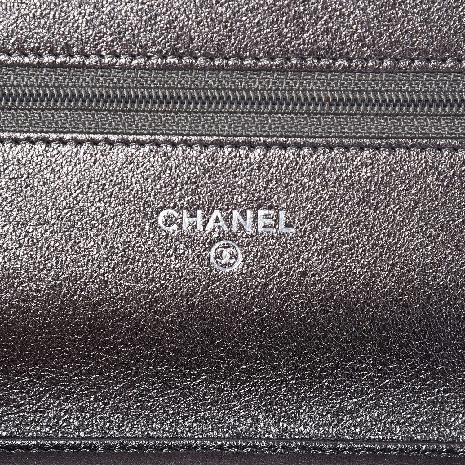 Chanel Metallic Lambskin Quilted Reissue Wallet On Chain WOC Dark Silver 6 of 9