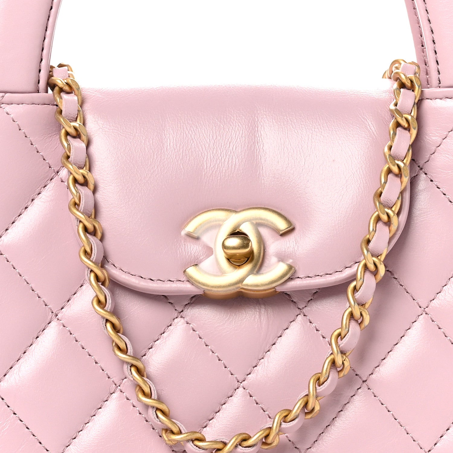 Chanel Shiny Aged Calfskin Quilted Nano Kelly Shopper Pink 8 of 10