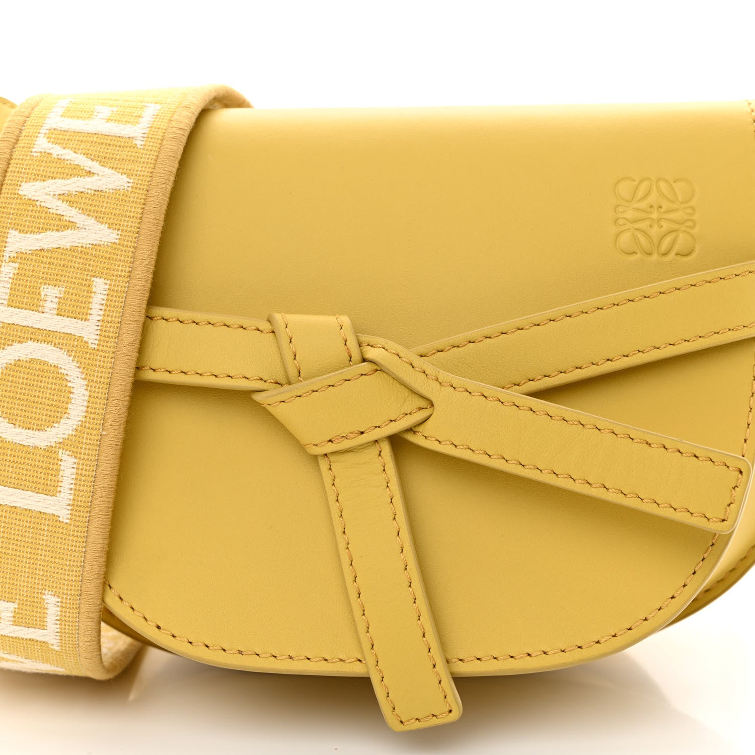 Loewe Calfskin Jacquard Mini Gate Dual Bag Dark Yellow 8 of 10