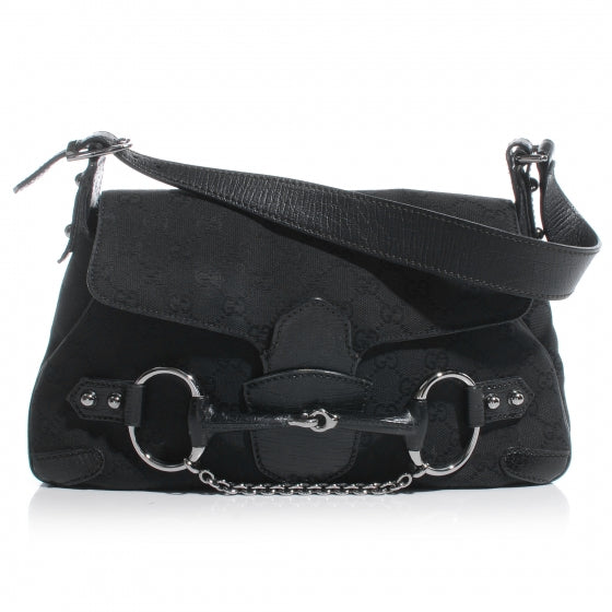 Monogram Horsebit Flap Bag Black