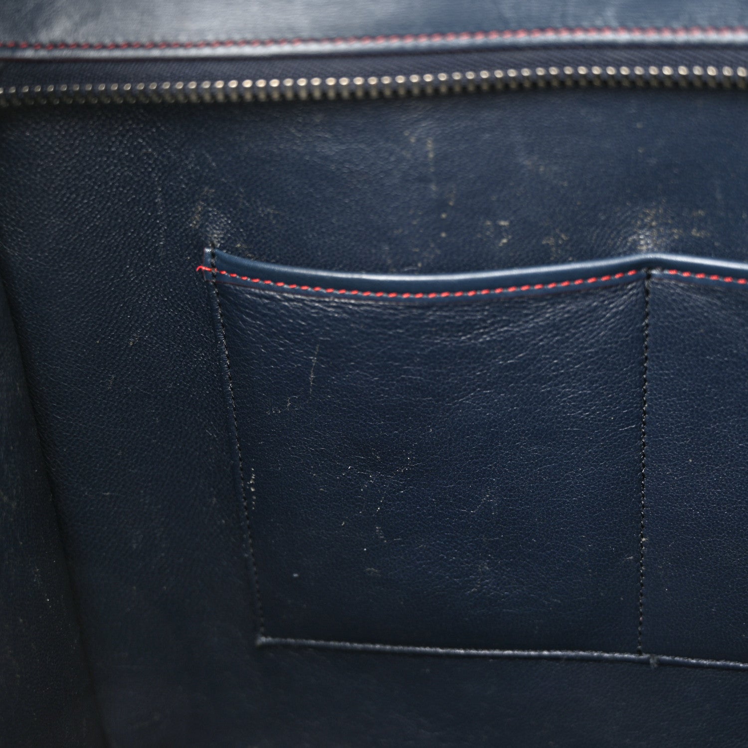 Celine Satin Debossed Calfskin Mini Luggage Navy Blue 13 of 21