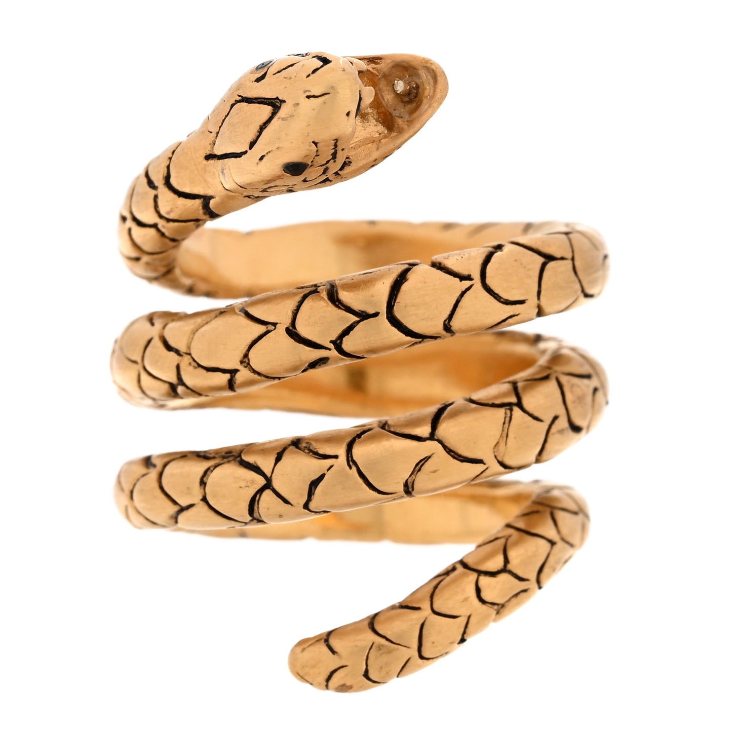 Brass Snake Spiral Ring Gold