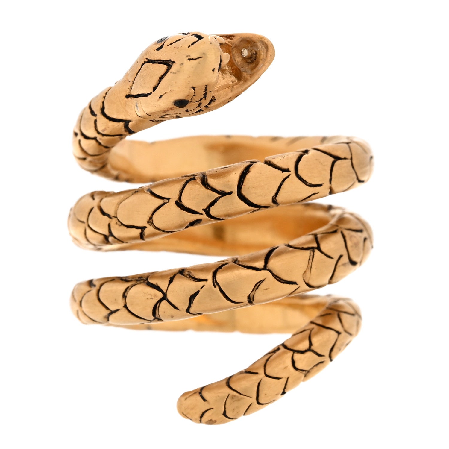 Saint Laurent Brass Snake Spiral Ring Gold 1 of 4