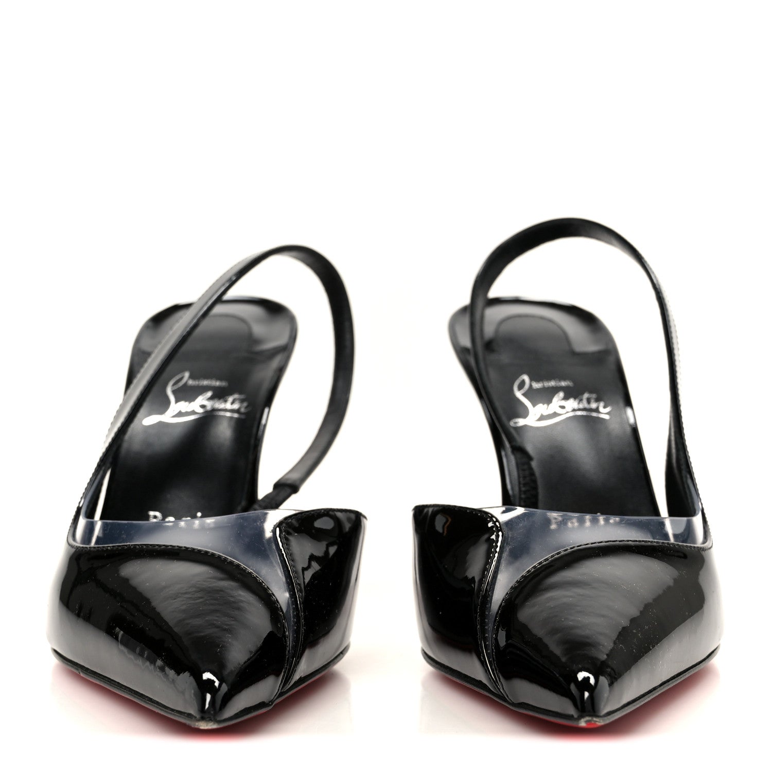 Christian Louboutin Patent PVC Posticha 80 Slingback Pumps 40 Black 3 of 9
