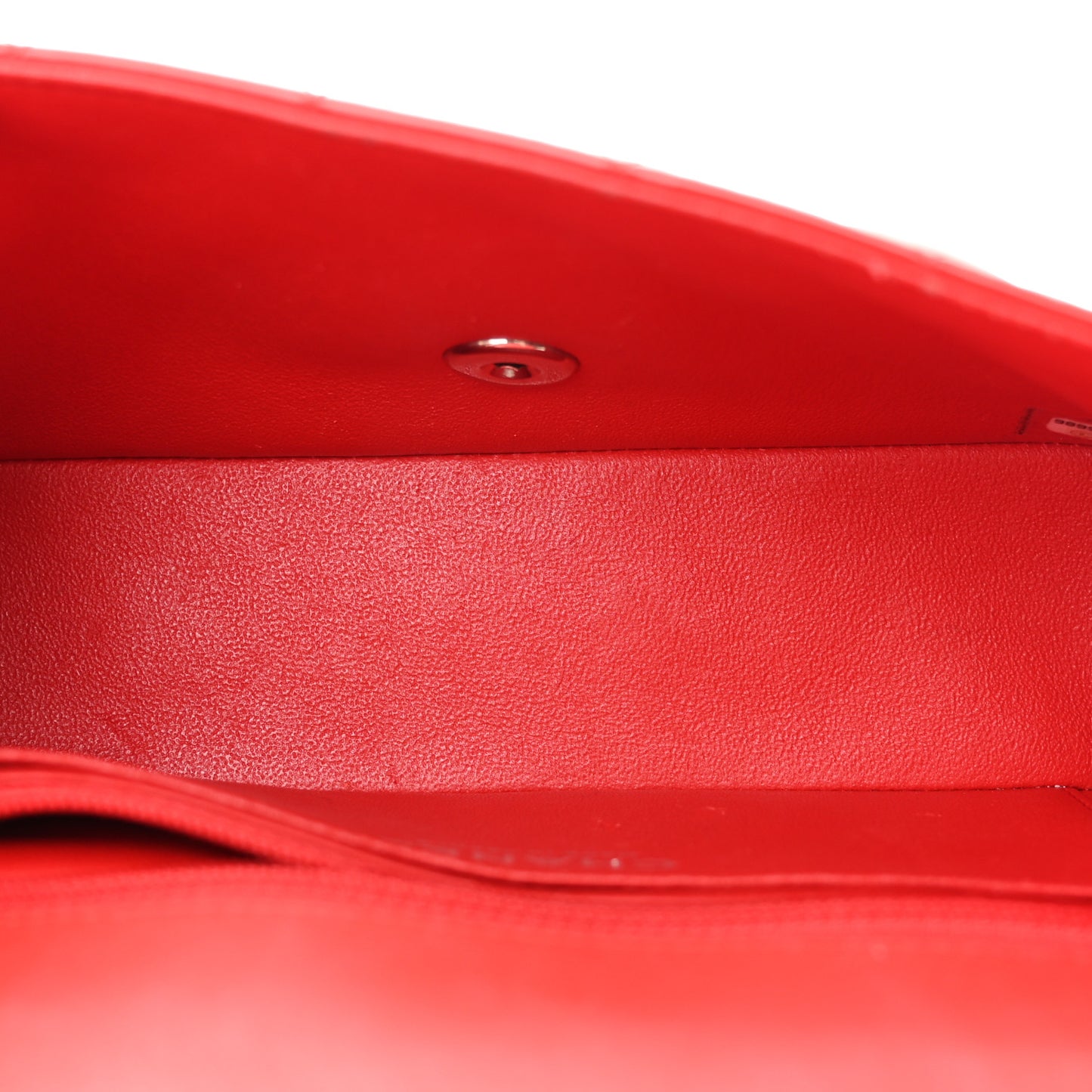 Patent Calfskin Quilted Bi-Color Mini Rectangular Flap Red Black