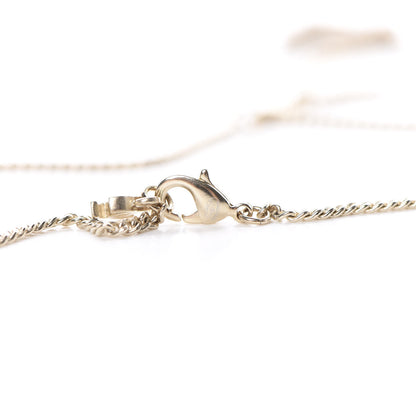 Chanel Crystal CC Pendant Necklace Gold 4 of 5