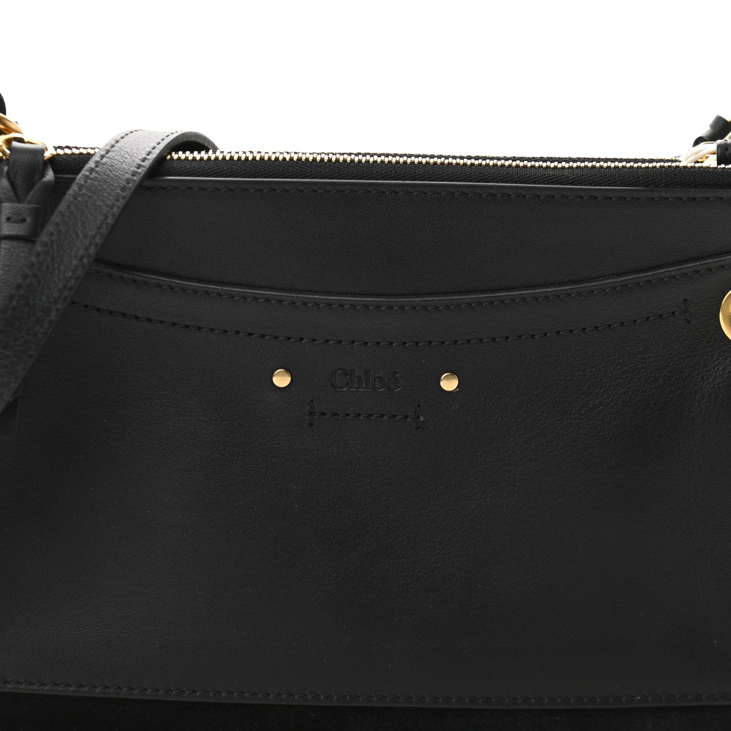 Chloe Calfskin Suede Small Roy Bag Black 10 of 12