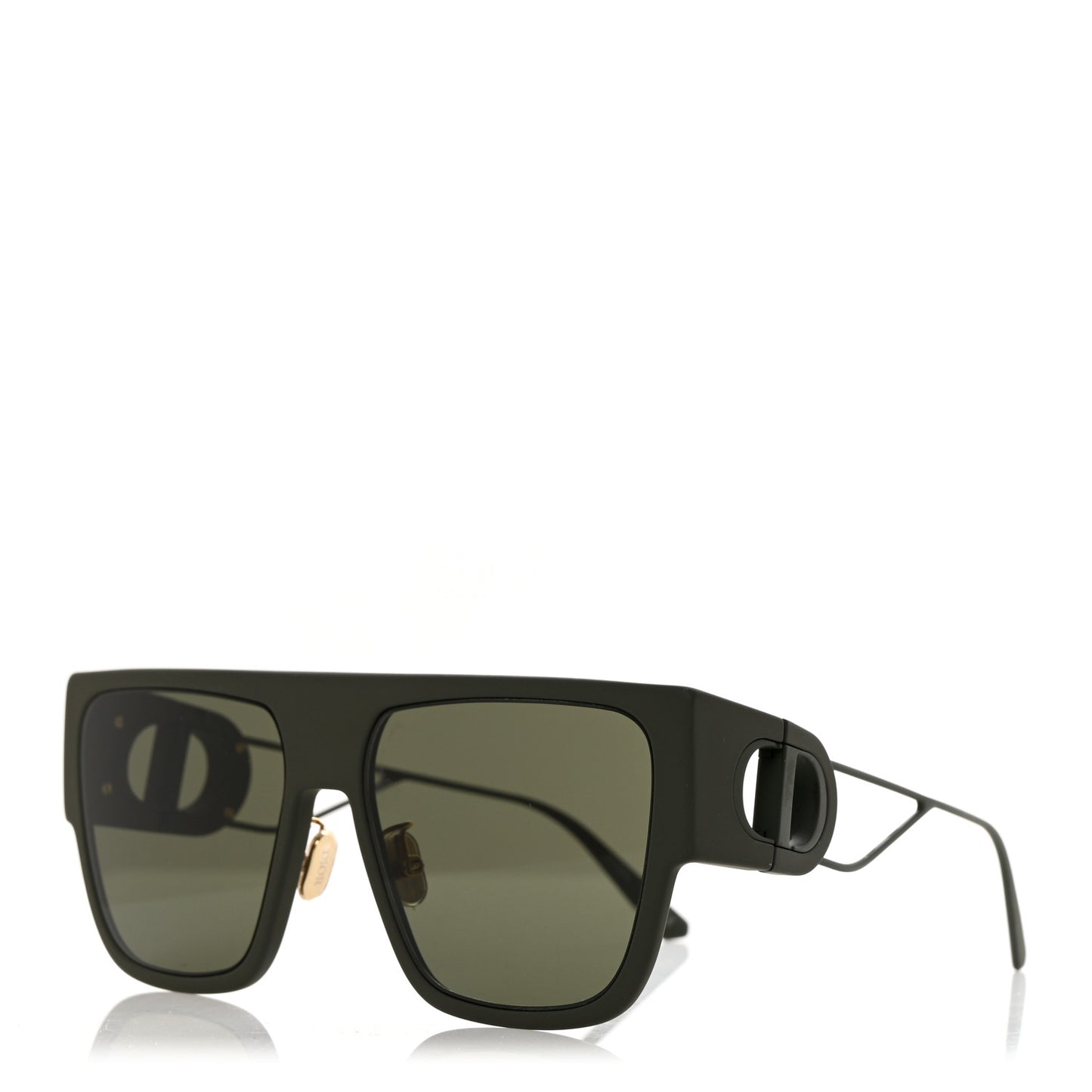 Acetate Square 30 Montaigne Sunglasses Matte Green