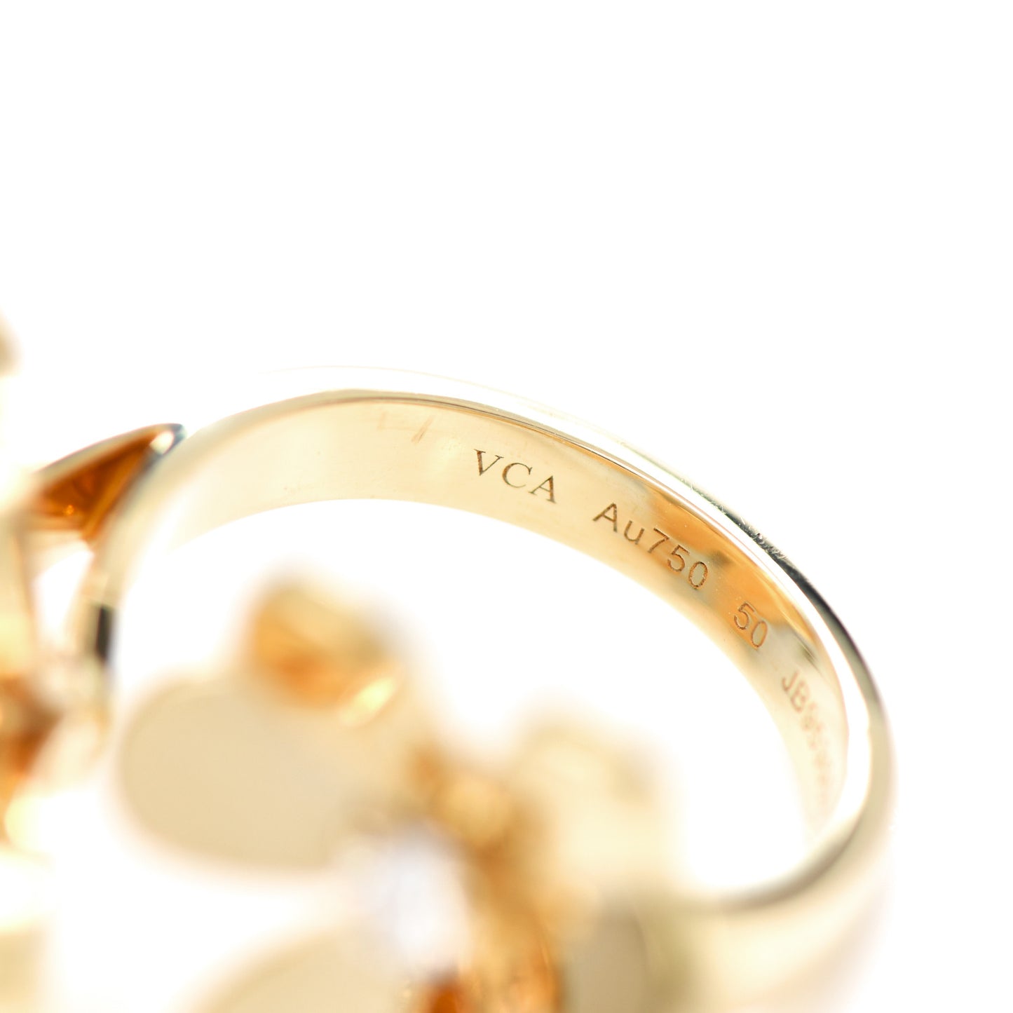 18K Yellow Gold Diamond Frivole Between The Finger Ring 51 5.75