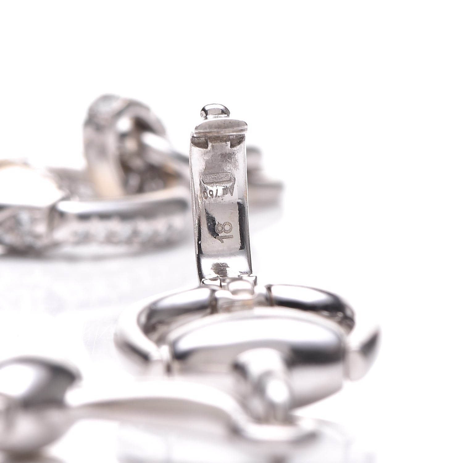 Gucci 18K White Gold Diamond Horsebit Bracelet 18 6 of 8