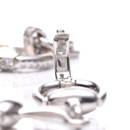Gucci 18K White Gold Diamond Horsebit Bracelet 18 6 of 8