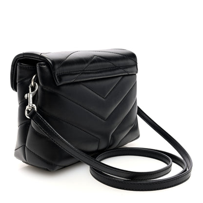 Saint Laurent Calfskin Y Quilted Monogram Toy Loulou Crossbody Bag Black 3 of 10