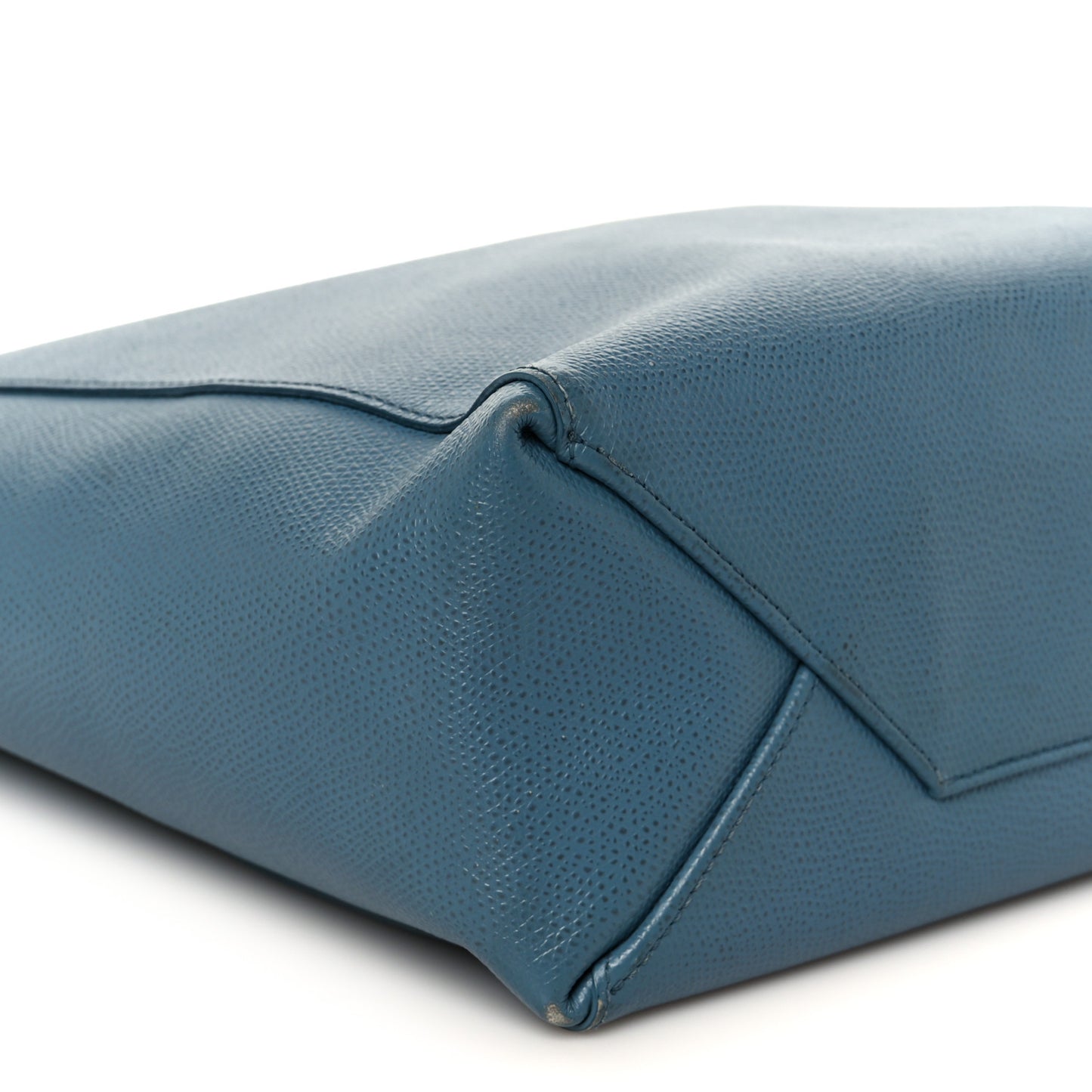 Grained Calfskin Small Vertical Cabas Slate Blue