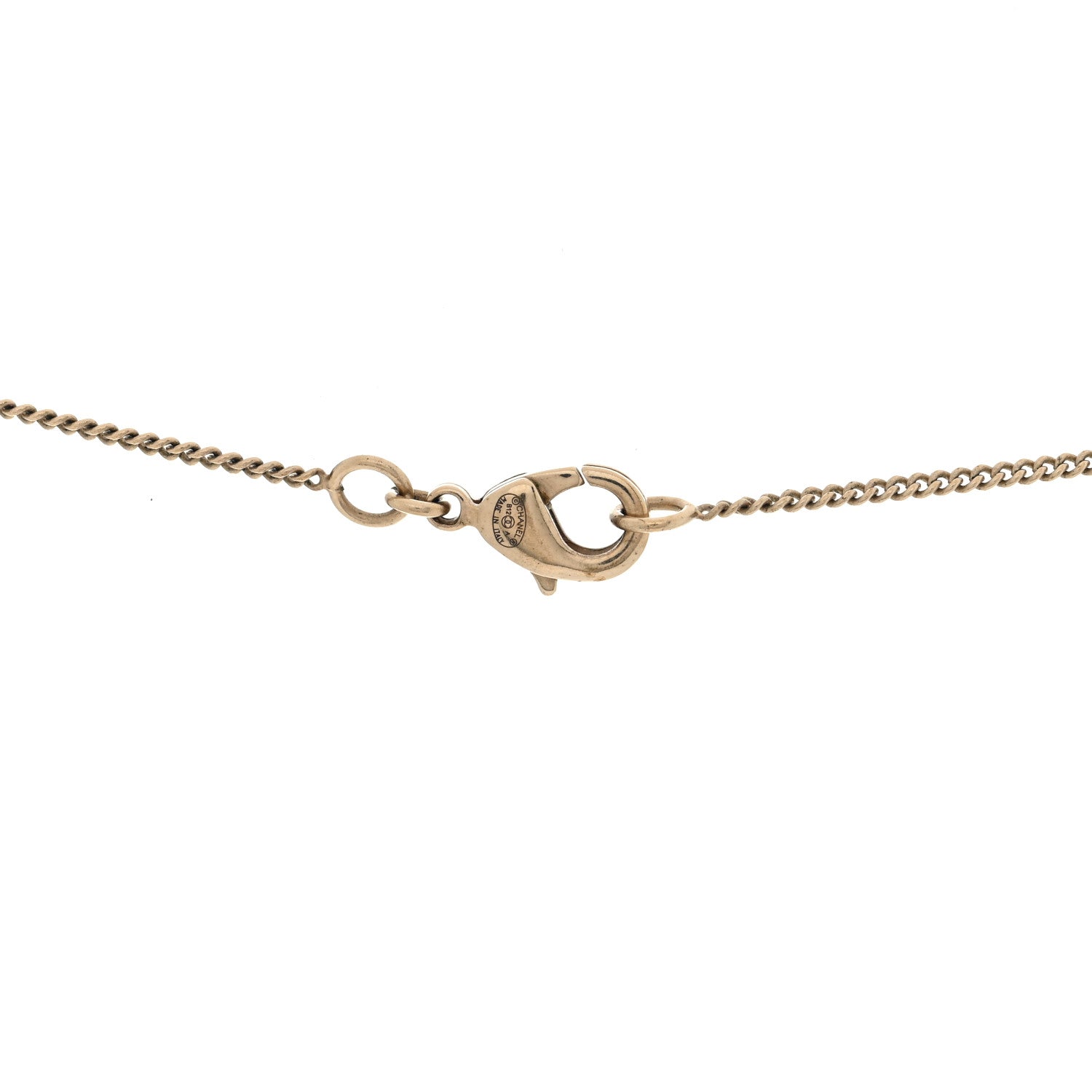 Chanel Baguette Crystal CC Necklace Light Gold 4 of 4