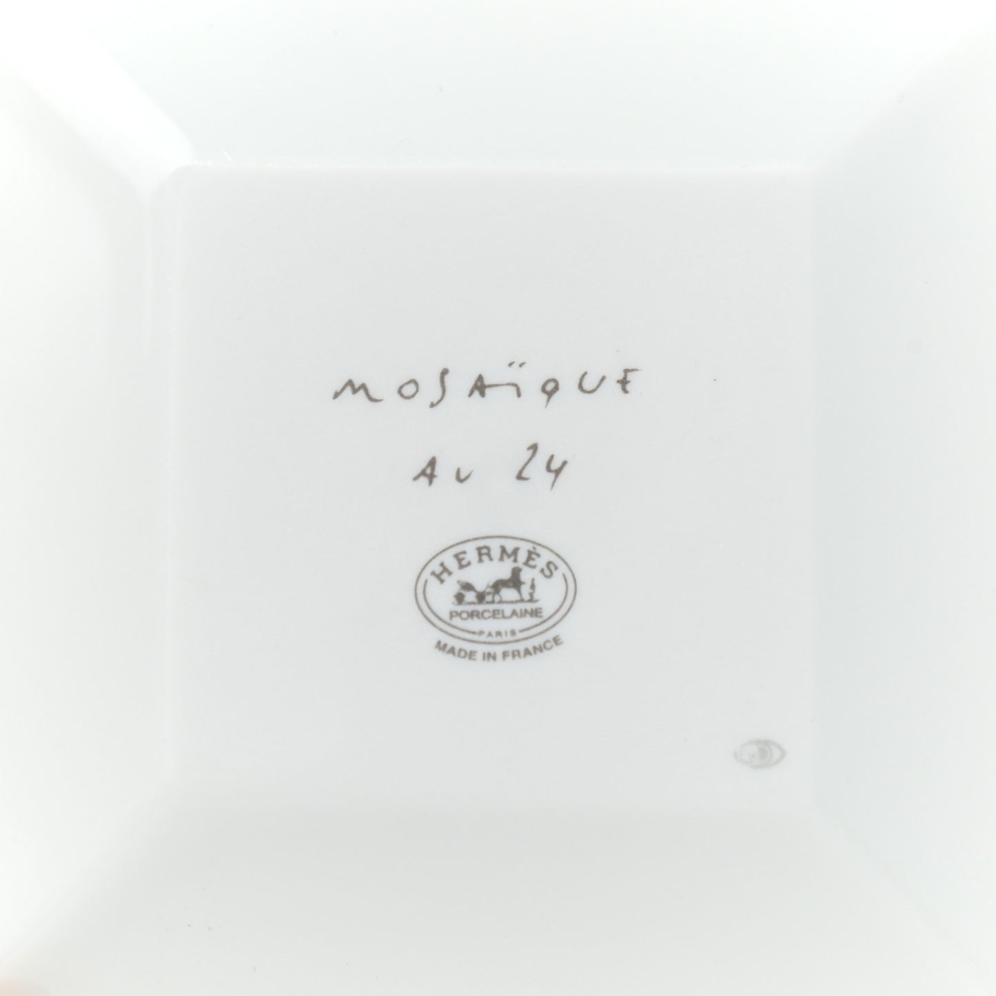 Porcelain Mosaique Au 24 Square Plate N°1 Set of 2 Gold