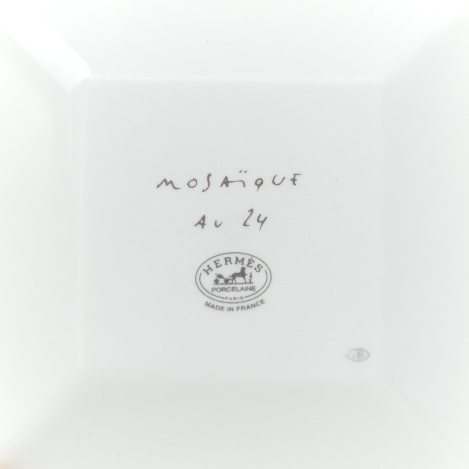 Hermes Porcelain Mosaique Au 24 Square Plate N°1 Set of 2 Gold 4 of 4
