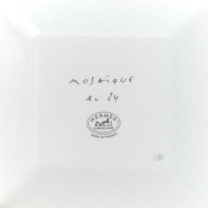 Hermes Porcelain Mosaique Au 24 Square Plate N°1 Set of 2 Gold 4 of 4