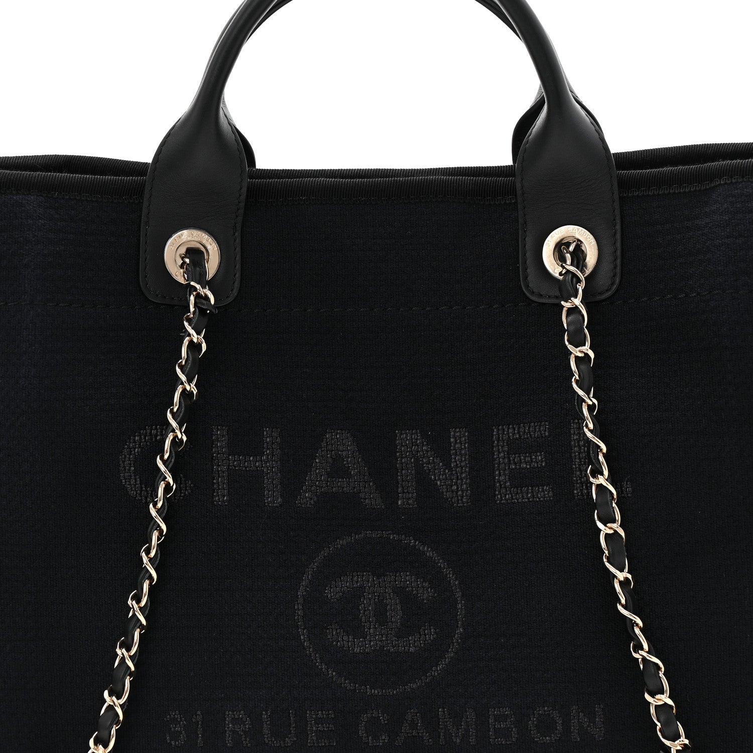 Chanel Mixed Fibers Small Deauville Tote Dark Blue 9 of 12