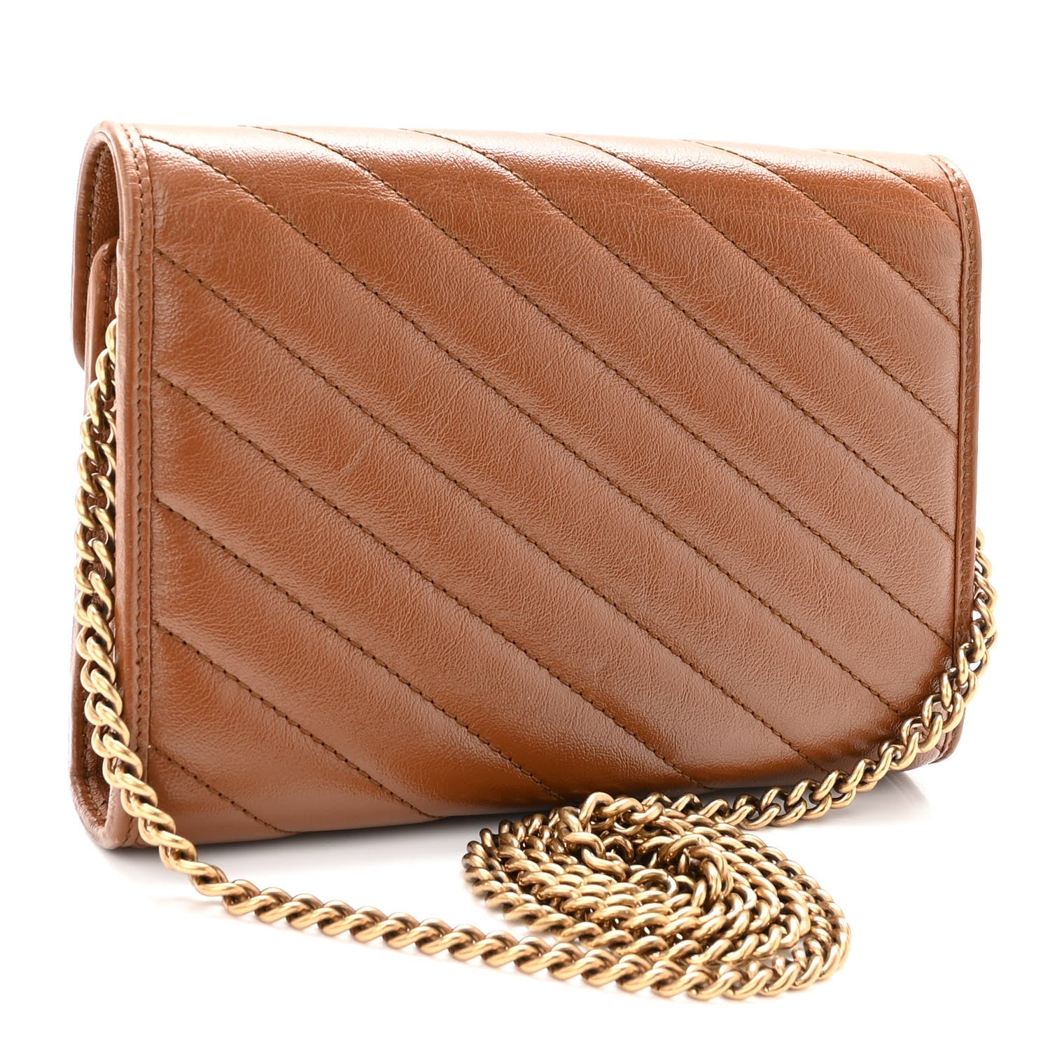 Gucci Azalea Calfskin Matelasse Diagonal GG Marmont Chain Wallet Cuir 3 of 9