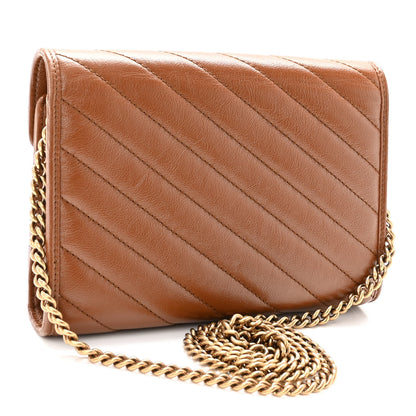 Gucci Azalea Calfskin Matelasse Diagonal GG Marmont Chain Wallet Cuir 3 of 9