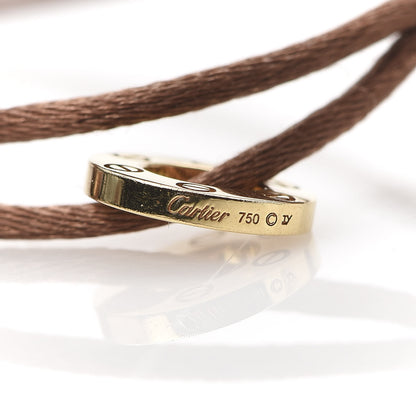 Cartier 18K Pink Yellow Gold Ceramic Diamond LOVE Cord Bracelet Brown 4 of 5